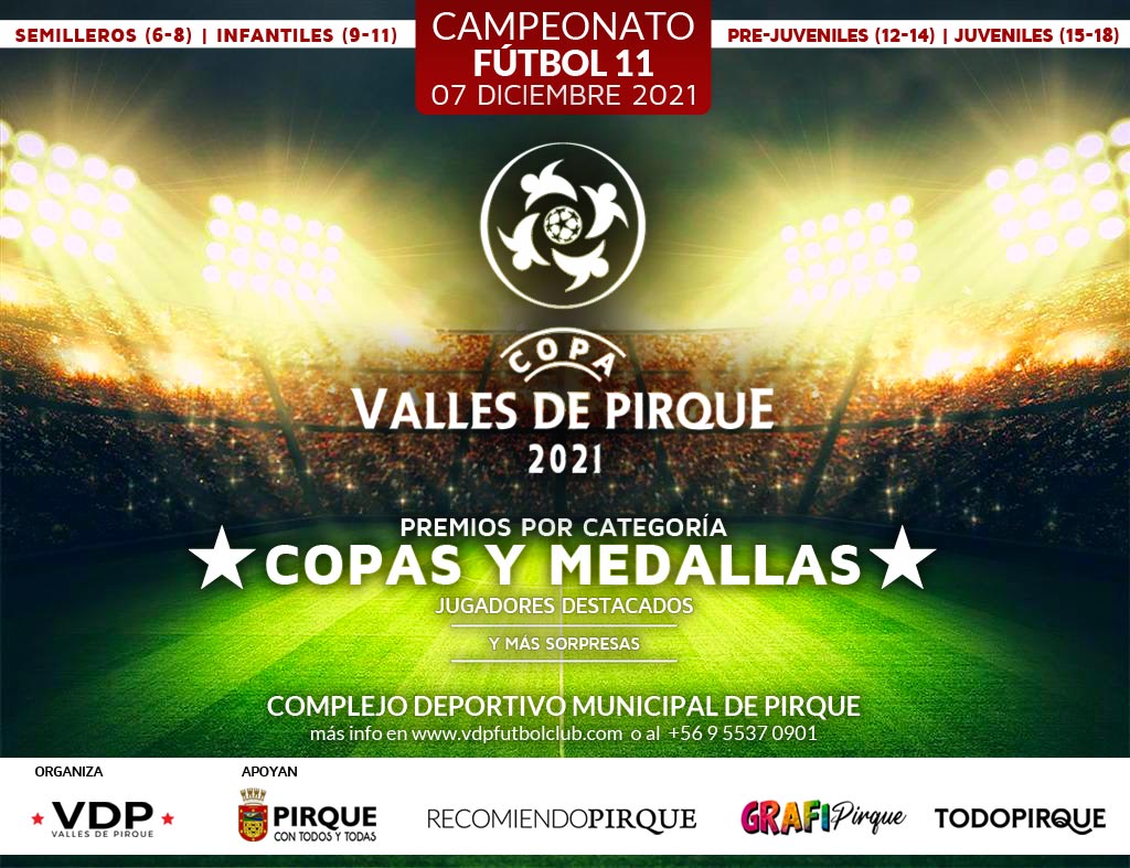 Academia VDP organiza Copa Valles De Pirque. Escuela de fútbol infantil y juvenil en Pirque